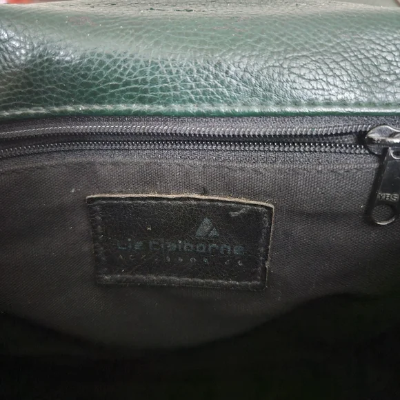 Vintage 1990s Liz Claiborne Handbag Purse Green Brown Crossbody Vtg 90s - Picture 10 of 11